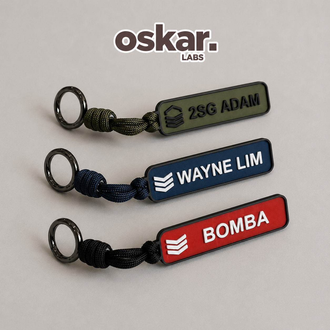 Rank & Name Keychain